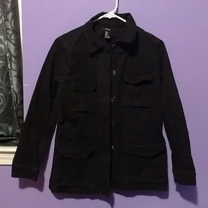 Oversize Black Denim Long Jacket